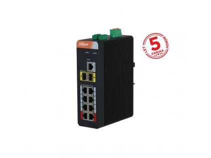 Dahua PFS4210-8GT-DP-V2 priemyselný PoE switch