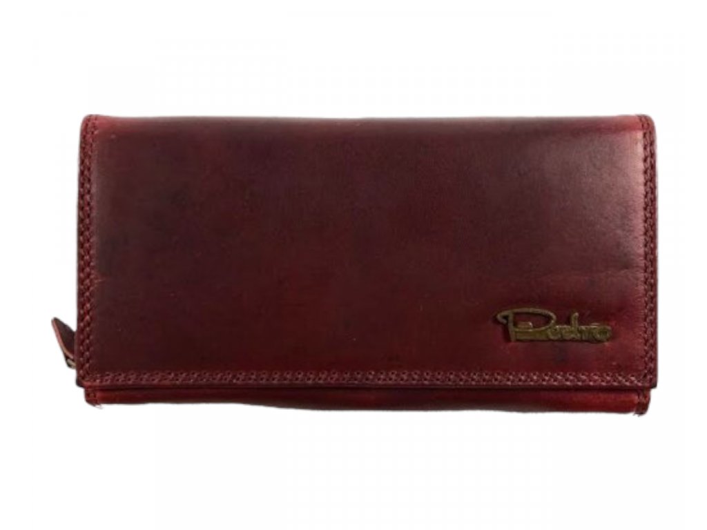 Luxusní kožená peněženka - červená 1802