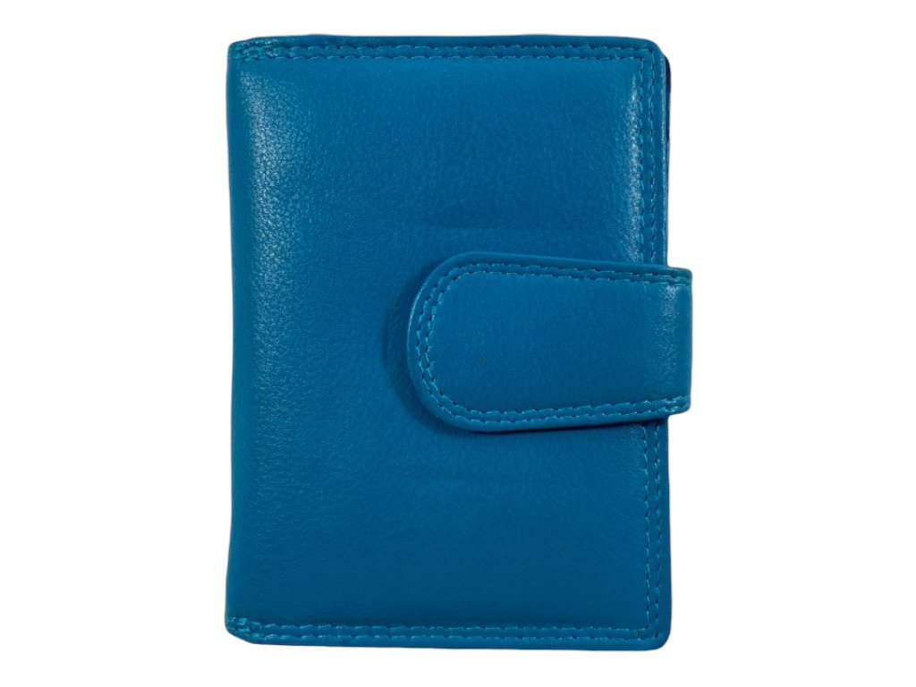 Luxusní dámská celokožená peněženka - modrá 1234