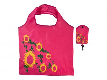 Nákupní taška slunečnice - neonově růžová