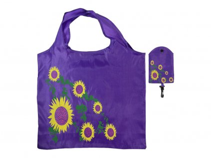 Nákupní taška slunečnice - fialová