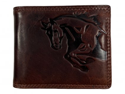 Kožená peněženka tmavě hnědá - kůň 105