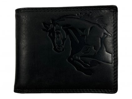 Kožená peněženka černá - kůň 105