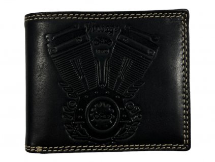 Kožená peněženka černá - motor 104