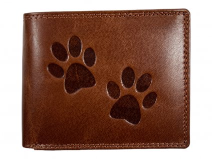 Kožená peněženka s motivem - psí stopy 1022