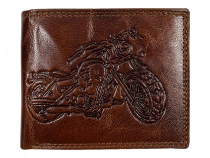 Kožená peněženka s motivem - motorka 1023