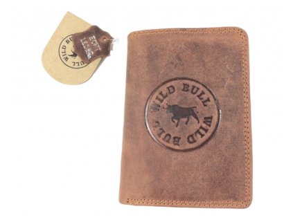 Kožená peněženka s býkem - hnědá 215