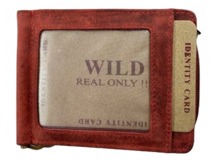 Kvalitní kožená dolarovka peněženka - červená 2621