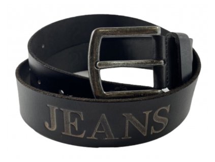 Kožený opasek Jeans - černá 2909