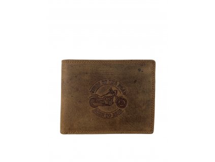 Kožená peněženka s motorkou 3230 (Barva Hnědá)