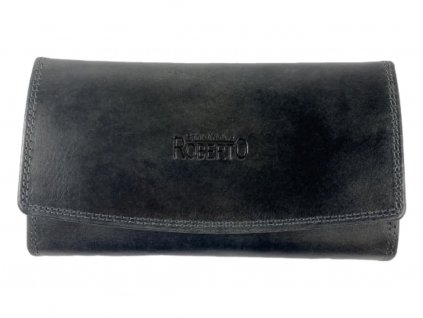 Luxusní celokožená peněženka - černá 3674