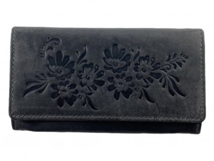 Dámská kožená peněženka - černá 4043