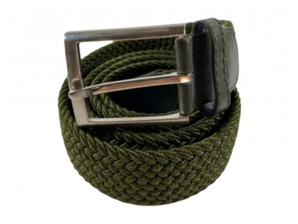 Pletený elastický pásek - zelená 5617