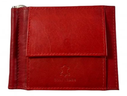 Kožená dolarovka peněženka - červená 750