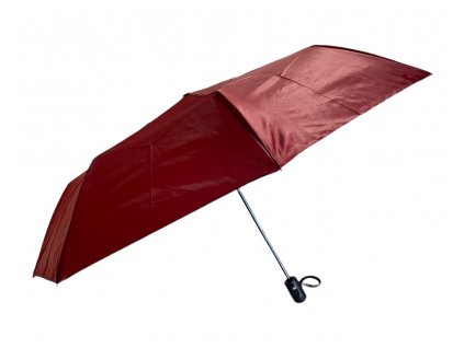 Jednobarevný skládací deštník  - tmavě červená 1113