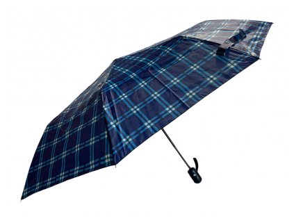 Kostkovaný skládací deštník - modrá 1114
