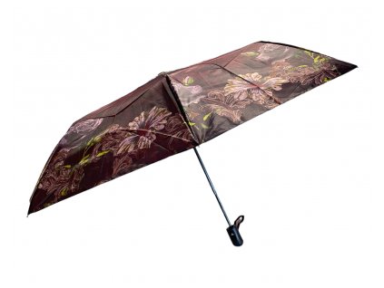 Skládací deštník s květinami - červená 1114