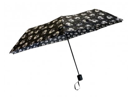 Skládací deštník s motivem - černá 1116