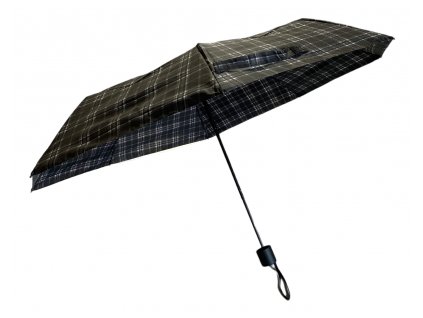 Skládací kostkovaný deštník - černá 1118