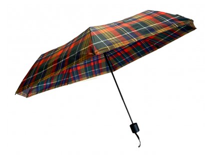 Skládací kostkovaný deštník - červená 1118