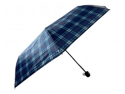 Kostkovaný skládací deštník - modrá 1123