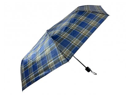 Kostkovaný skládací deštník - modrožlutá 1123