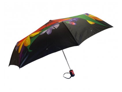 Skladácí deštník s motivem - černá 1130
