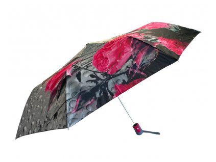 Skladácí deštník s motivem - růžová 1130
