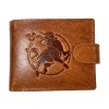 Kožená peněženka s knoflíkem zvěrokruh - býk 06