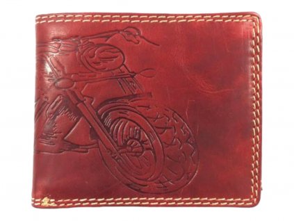 Kožená peňaženka s motorkou - červená 1790