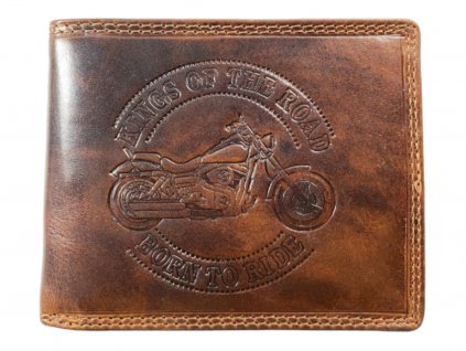 Luxusná kožená peňaženka s motorkou - hnedá 2390