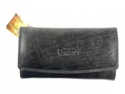 Celokožená peňaženka čierna - 1304 (Barva Černá)