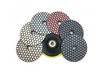 Sada kotoučů diamantových leštících 100mm s unašečem 5+1ks