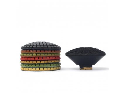 Sada kotoučů diamantových leštících miskových 80mm s unašečem 7+1ks