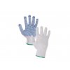 Textilní rukavice FALO, s PVC terčíky, bílo-modré