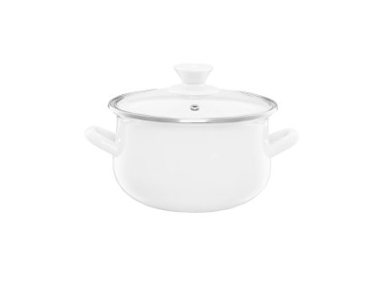 12208 1 12208 1 emalia olkusz zomancozott fazek fedovel 16 cm 2 l feher