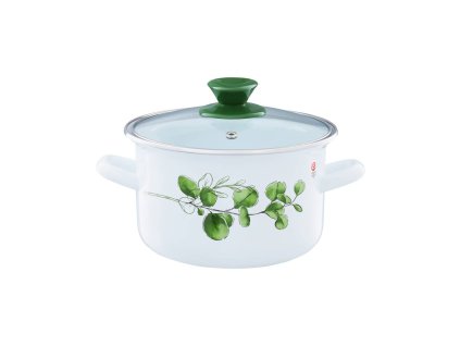 12214 2 12214 2 emalia olkusz zomancozott fazek fedovel 16 cm 2 l eukaliptusz