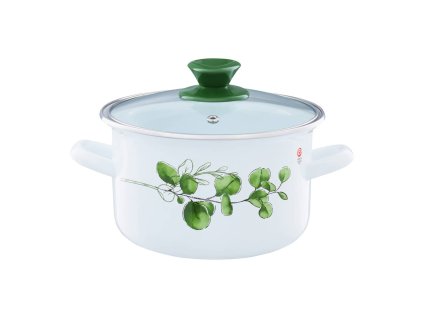 12223 1 12223 1 emalia olkusz zomancozott fazek fedovel 22 cm 5 l eukaliptusz