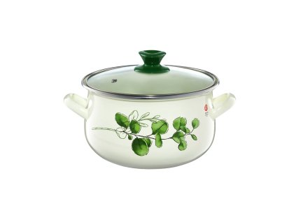 12241 2 12241 2 emalia olkusz zomancozott fazek fedovel 18 cm 3 1 l eukaliptusz