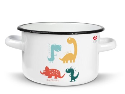 Emalia Olkusz zománcozott fazék 16 cm/2 l dinoszaurusz
