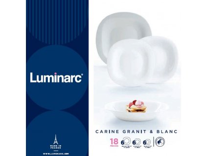 Luminarc Carine étkészlet 18 részes szürke/fehér