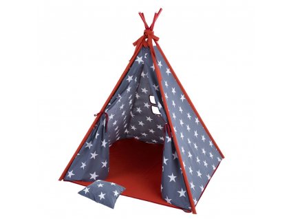 Patio gyermek sátor párnával és játszószőnyeggel csillag mintás