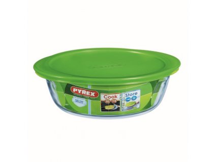 Pyrex Cook&Store kerek sütőtál műanyag tetővel 26 cm 2.3 l