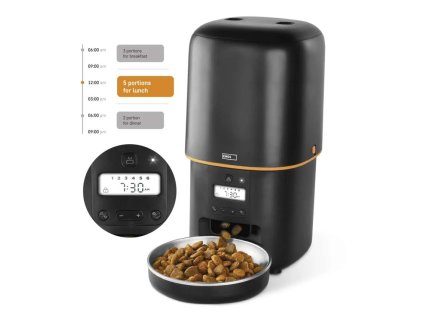 Dávkovač krmiva Pet Care, 4 l, čierny