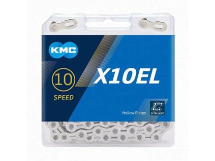 Řetěz KMC X-10 EL Light - balený, 114 článků, stříbrná (10s)