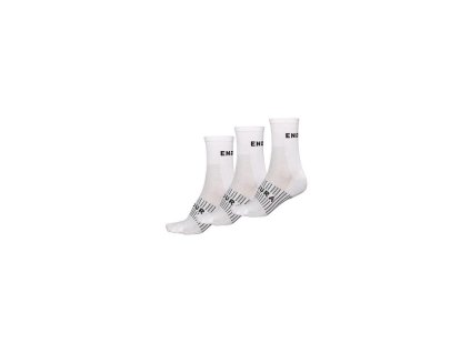 Ponožky ENDURA Coolmax Race E1263MW - White, vysoké (3 páry)