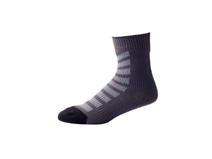 Ponožky SealSkinz  Ankle Socks with Hydrostop - Anthracite / Mid Grey / Black