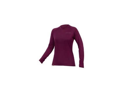Triko ENDURA BaaBaa Blend L/S Baselayer E6165AU -  Aubergine, dámské