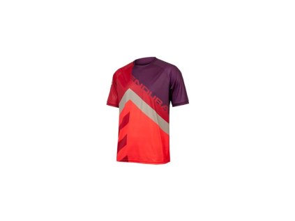 Dres ENDURA SingleTrack Print Tee LTD E3231PO - Pomegranate, pánský