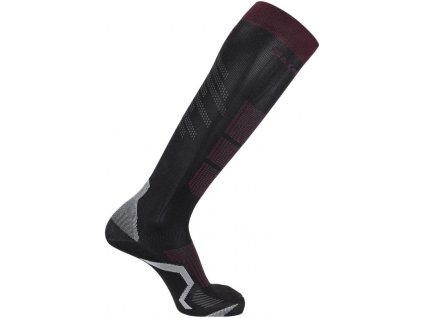 Lyžařské ponožky Salomon S/PRO - Deep Black/Winetasting